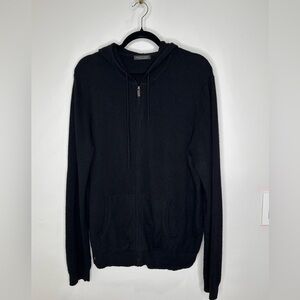 Saks Fifth Avenue Black Zip-Up  Cashmere Sweater